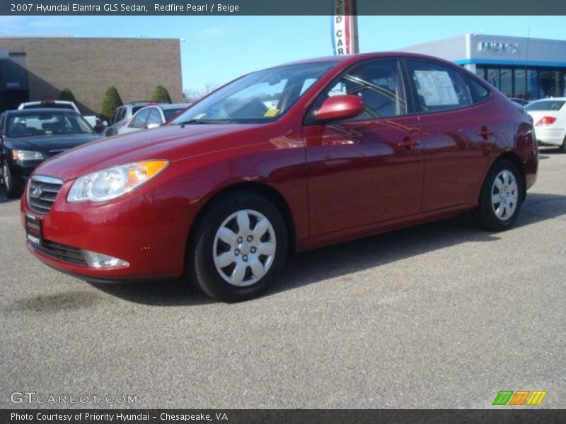 Redfire Pearl / Beige 2007 Hyundai Elantra GLS Sedan