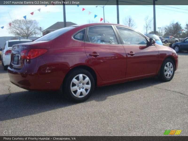 Redfire Pearl / Beige 2007 Hyundai Elantra GLS Sedan