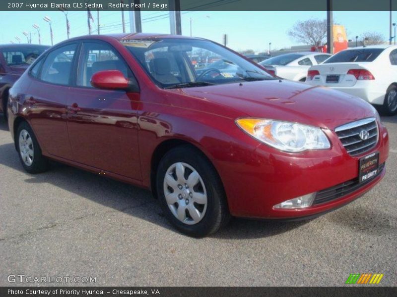 Redfire Pearl / Beige 2007 Hyundai Elantra GLS Sedan
