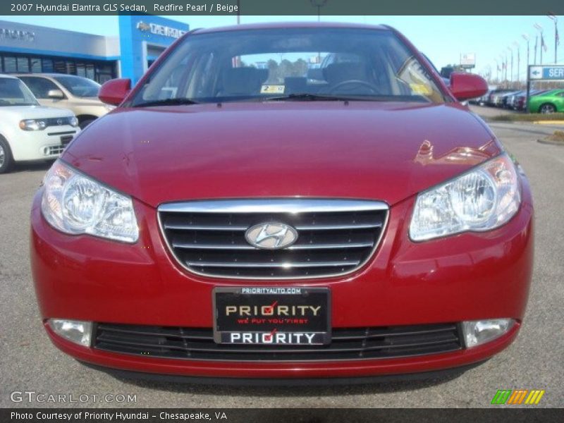 Redfire Pearl / Beige 2007 Hyundai Elantra GLS Sedan