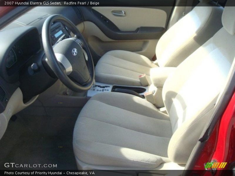 Redfire Pearl / Beige 2007 Hyundai Elantra GLS Sedan