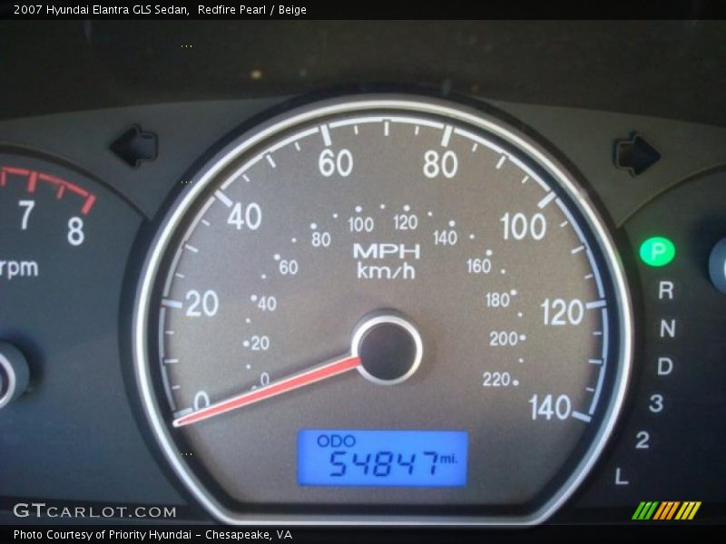 Redfire Pearl / Beige 2007 Hyundai Elantra GLS Sedan
