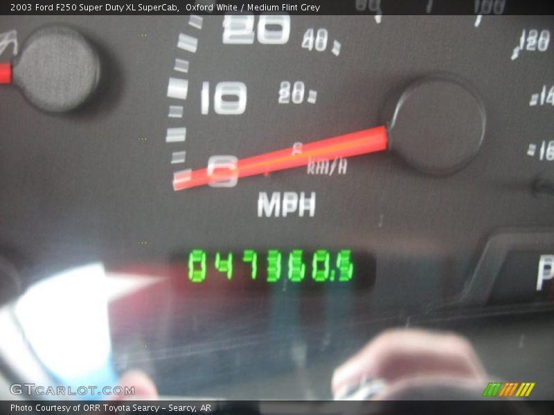 Oxford White / Medium Flint Grey 2003 Ford F250 Super Duty XL SuperCab