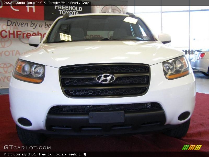 Powder White Pearl / Gray 2008 Hyundai Santa Fe GLS