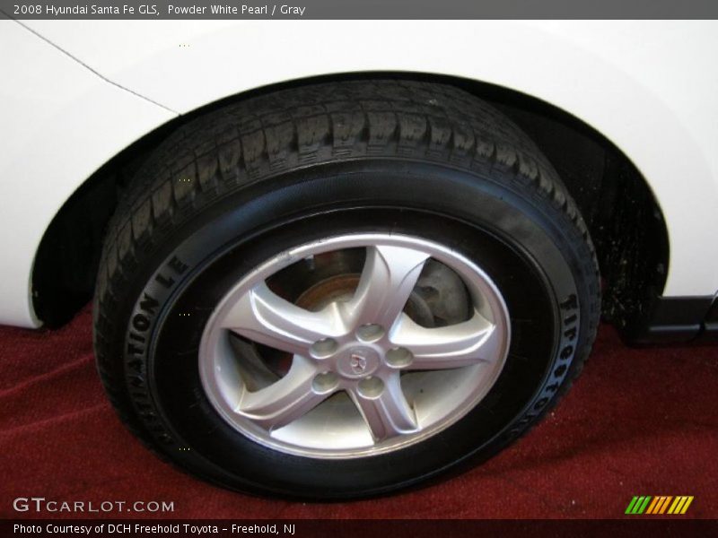 Powder White Pearl / Gray 2008 Hyundai Santa Fe GLS