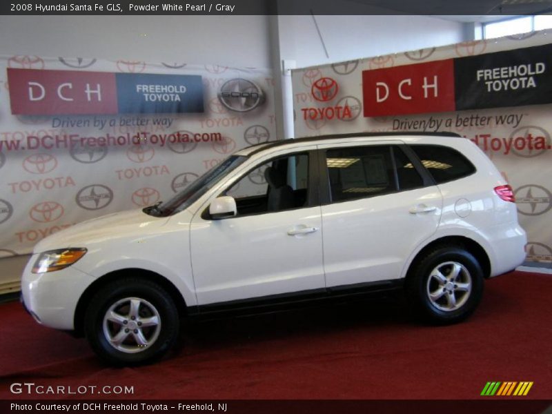 Powder White Pearl / Gray 2008 Hyundai Santa Fe GLS