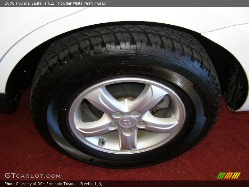 Powder White Pearl / Gray 2008 Hyundai Santa Fe GLS