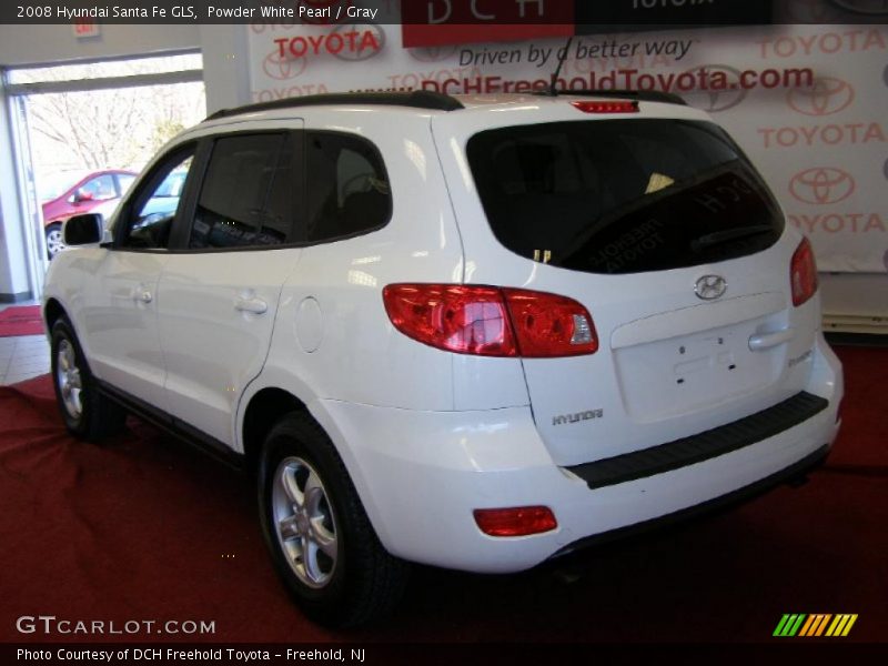 Powder White Pearl / Gray 2008 Hyundai Santa Fe GLS
