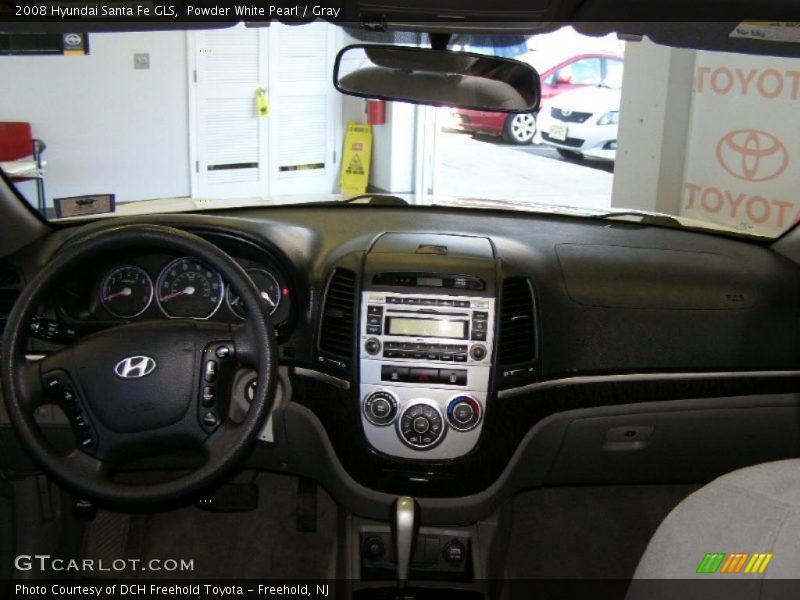 Powder White Pearl / Gray 2008 Hyundai Santa Fe GLS