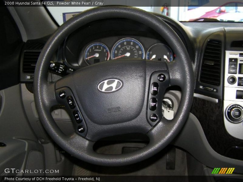 Powder White Pearl / Gray 2008 Hyundai Santa Fe GLS