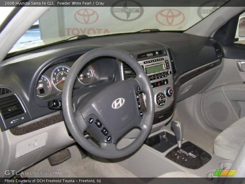 Powder White Pearl / Gray 2008 Hyundai Santa Fe GLS