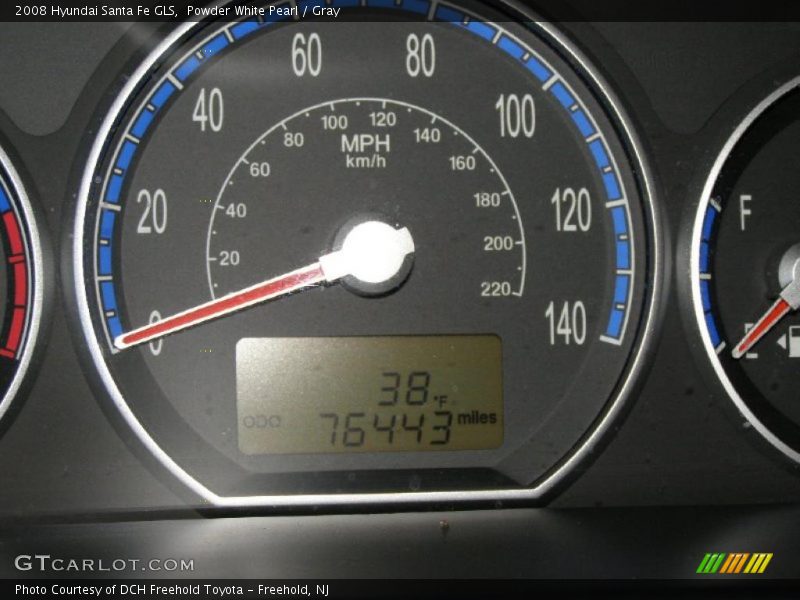 Powder White Pearl / Gray 2008 Hyundai Santa Fe GLS
