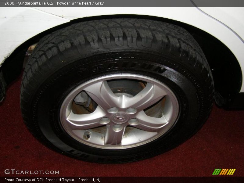Powder White Pearl / Gray 2008 Hyundai Santa Fe GLS