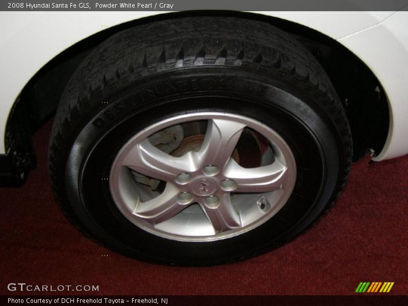 Powder White Pearl / Gray 2008 Hyundai Santa Fe GLS