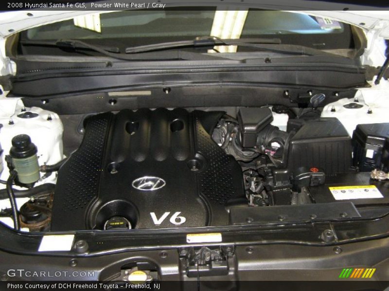 Powder White Pearl / Gray 2008 Hyundai Santa Fe GLS