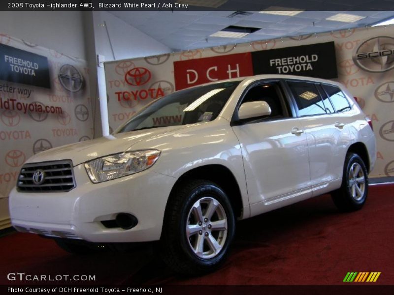 Blizzard White Pearl / Ash Gray 2008 Toyota Highlander 4WD