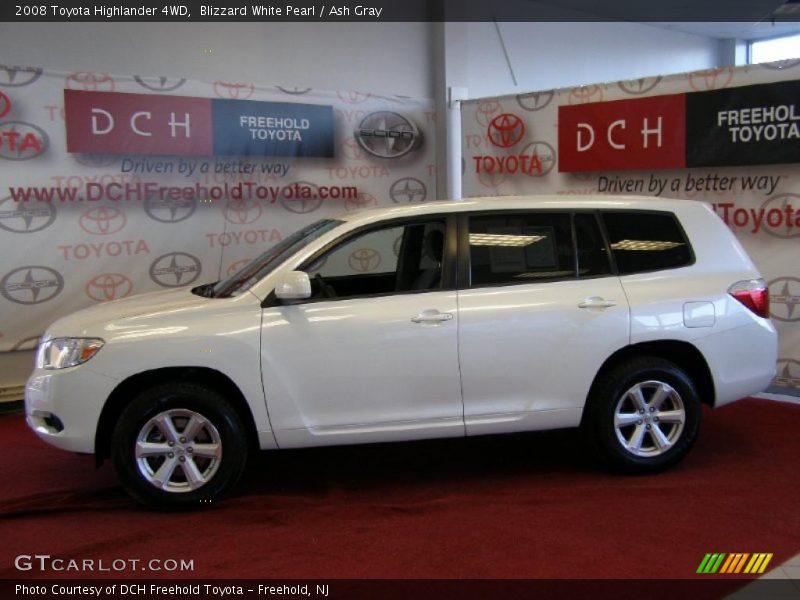 Blizzard White Pearl / Ash Gray 2008 Toyota Highlander 4WD