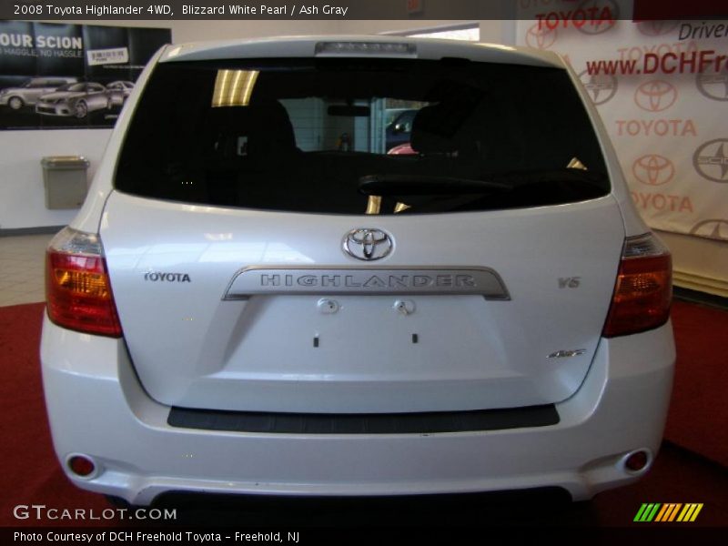Blizzard White Pearl / Ash Gray 2008 Toyota Highlander 4WD