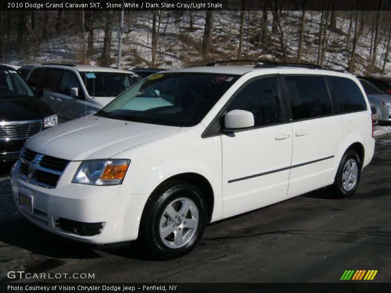 Stone White / Dark Slate Gray/Light Shale 2010 Dodge Grand Caravan SXT