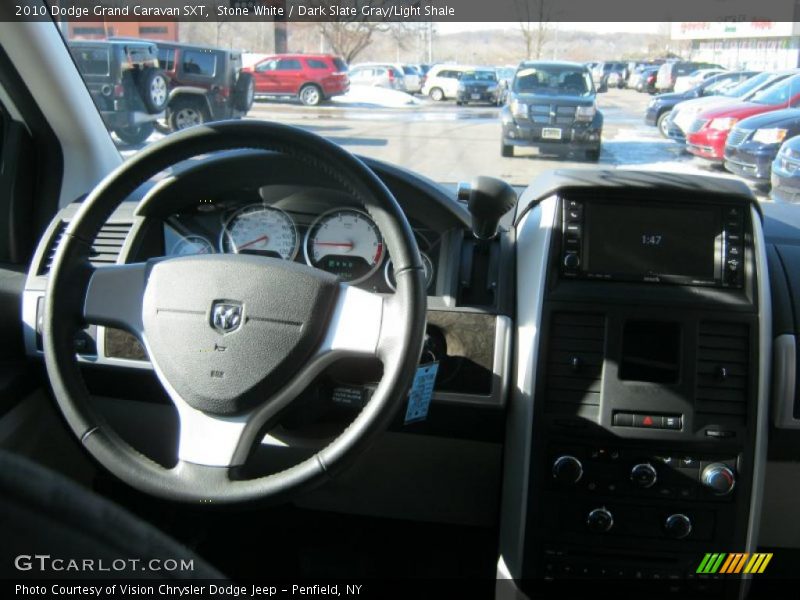 Stone White / Dark Slate Gray/Light Shale 2010 Dodge Grand Caravan SXT
