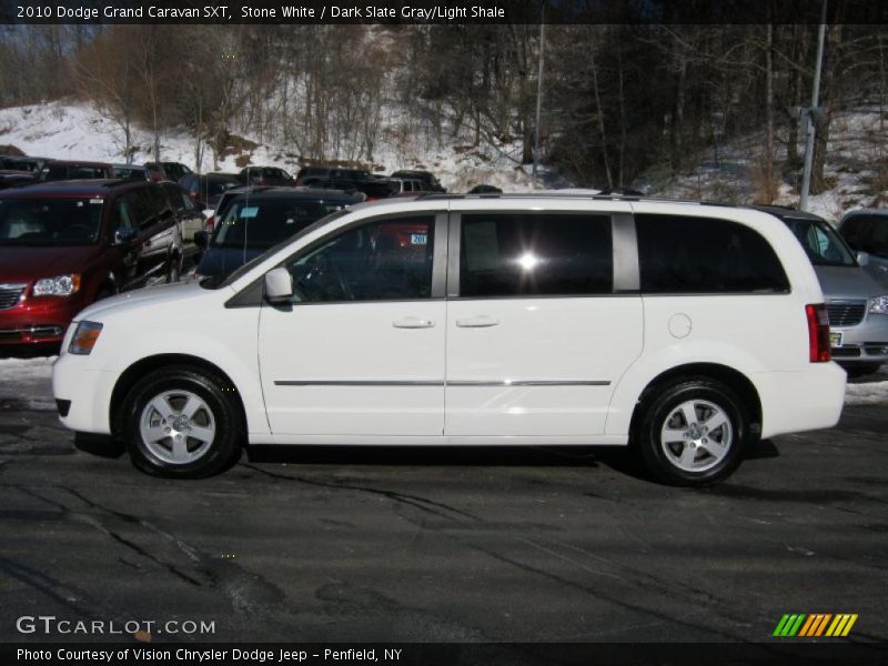 Stone White / Dark Slate Gray/Light Shale 2010 Dodge Grand Caravan SXT
