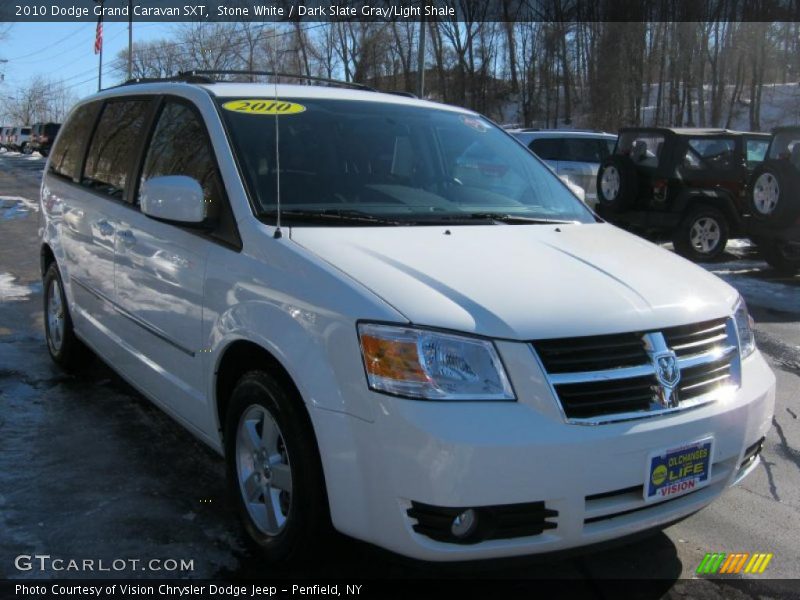 Stone White / Dark Slate Gray/Light Shale 2010 Dodge Grand Caravan SXT