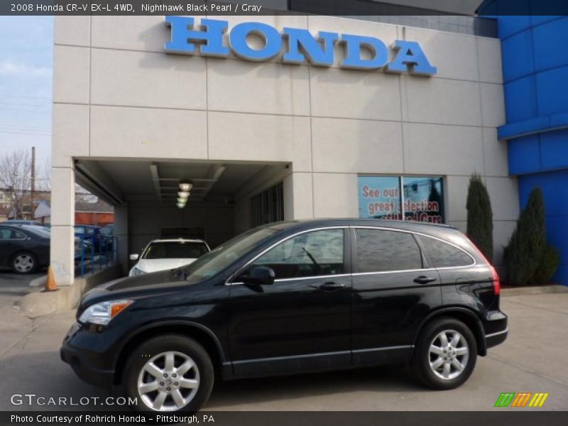 Nighthawk Black Pearl / Gray 2008 Honda CR-V EX-L 4WD