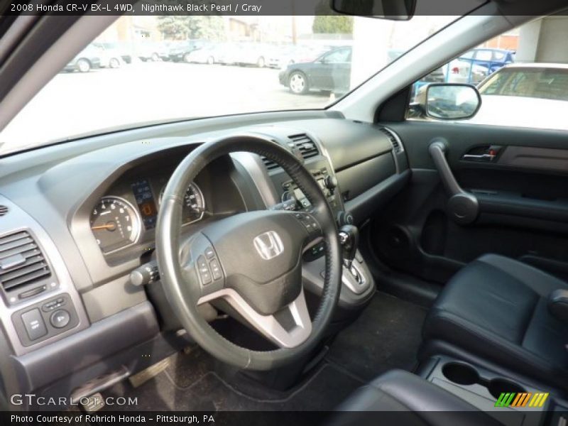 Nighthawk Black Pearl / Gray 2008 Honda CR-V EX-L 4WD