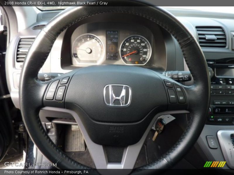 Nighthawk Black Pearl / Gray 2008 Honda CR-V EX-L 4WD