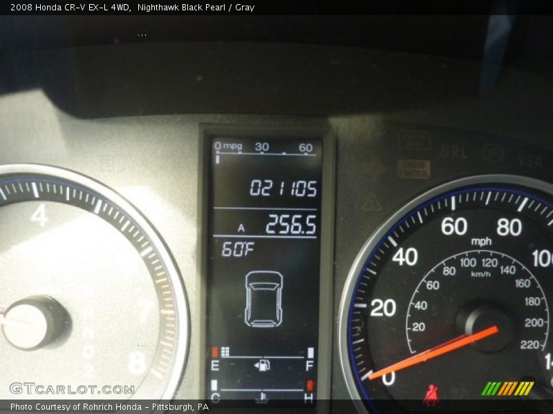 Nighthawk Black Pearl / Gray 2008 Honda CR-V EX-L 4WD