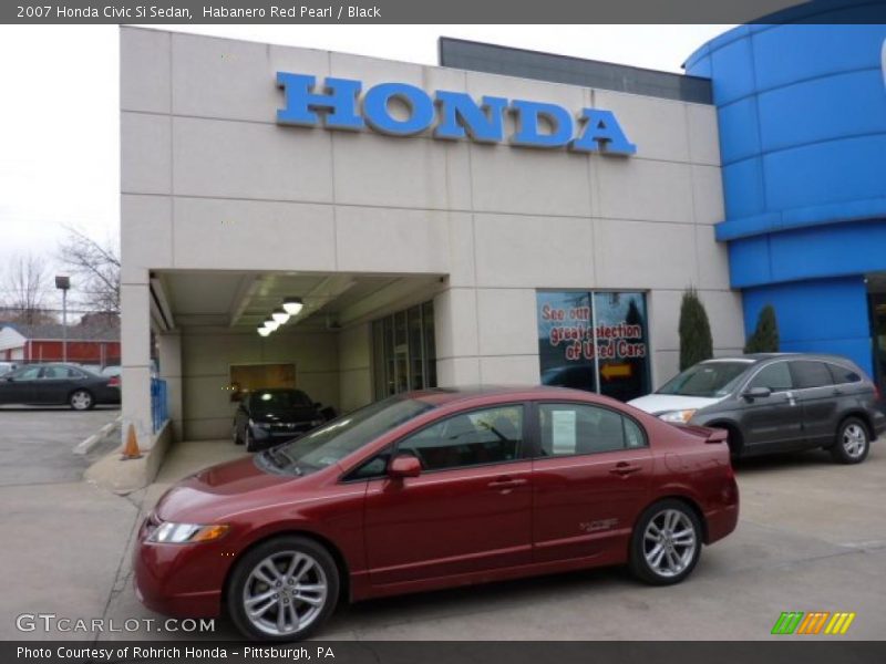 Habanero Red Pearl / Black 2007 Honda Civic Si Sedan