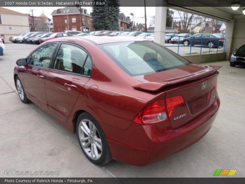 Habanero Red Pearl / Black 2007 Honda Civic Si Sedan