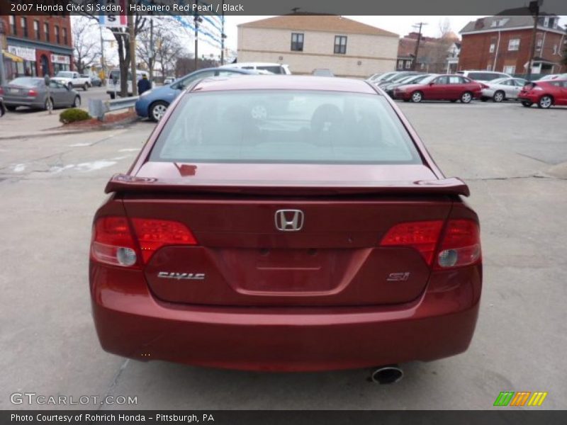Habanero Red Pearl / Black 2007 Honda Civic Si Sedan
