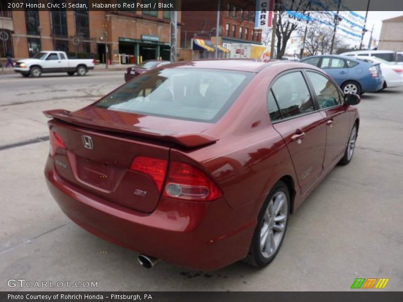 Habanero Red Pearl / Black 2007 Honda Civic Si Sedan