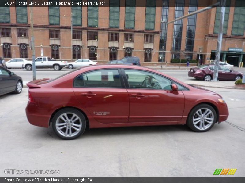 Habanero Red Pearl / Black 2007 Honda Civic Si Sedan