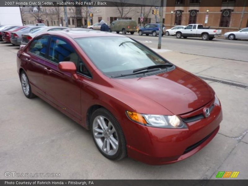 Habanero Red Pearl / Black 2007 Honda Civic Si Sedan