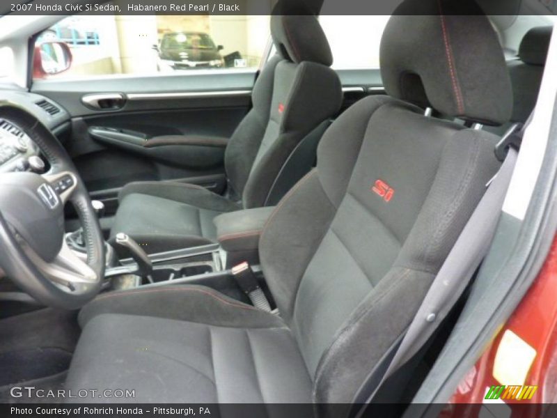 Habanero Red Pearl / Black 2007 Honda Civic Si Sedan