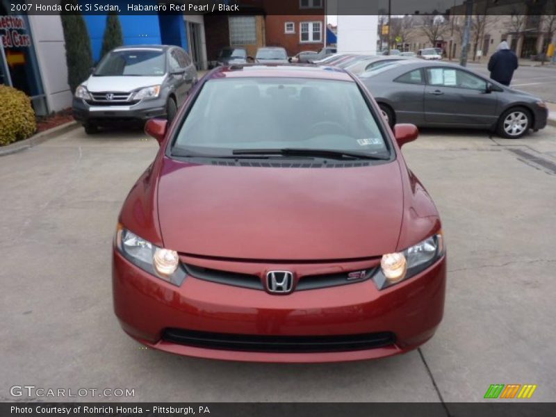 Habanero Red Pearl / Black 2007 Honda Civic Si Sedan