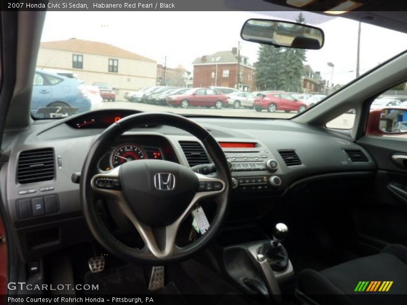 Habanero Red Pearl / Black 2007 Honda Civic Si Sedan