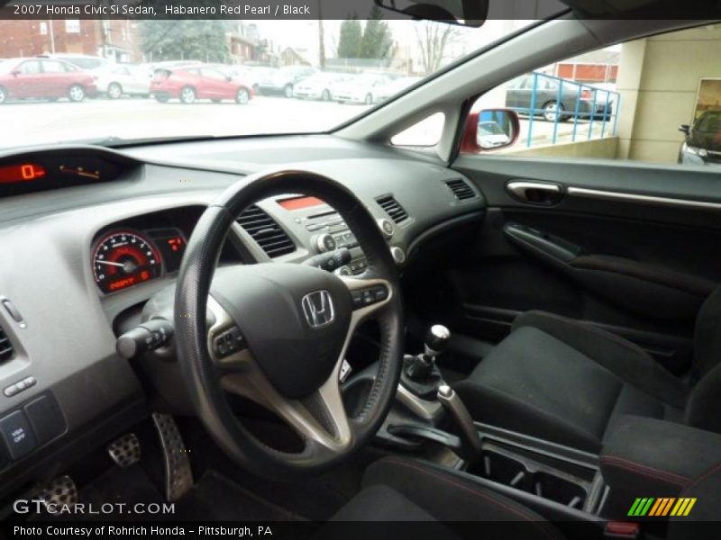 Habanero Red Pearl / Black 2007 Honda Civic Si Sedan
