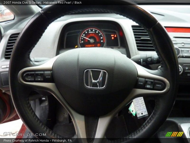 Habanero Red Pearl / Black 2007 Honda Civic Si Sedan