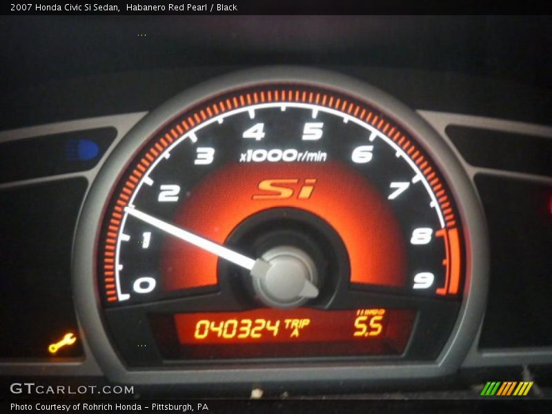 Habanero Red Pearl / Black 2007 Honda Civic Si Sedan