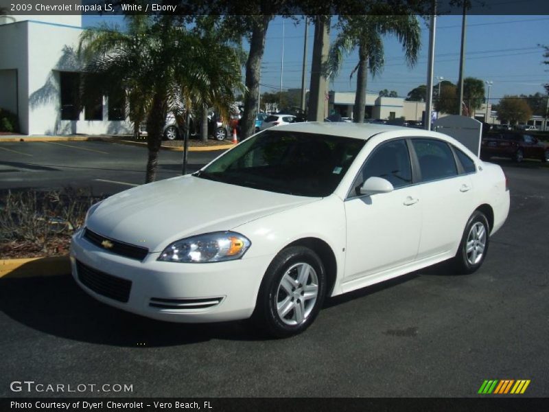 White / Ebony 2009 Chevrolet Impala LS