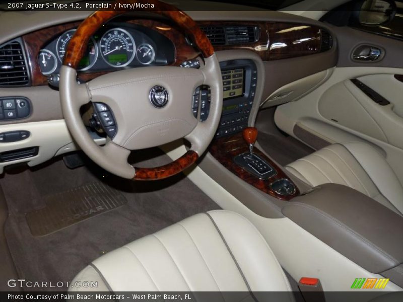 Porcelain / Ivory/Mocha 2007 Jaguar S-Type 4.2
