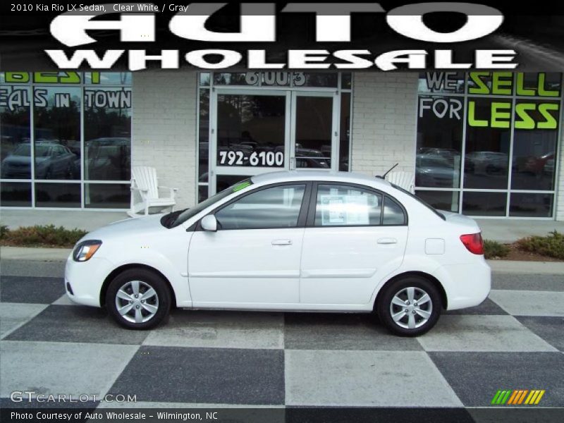 Clear White / Gray 2010 Kia Rio LX Sedan