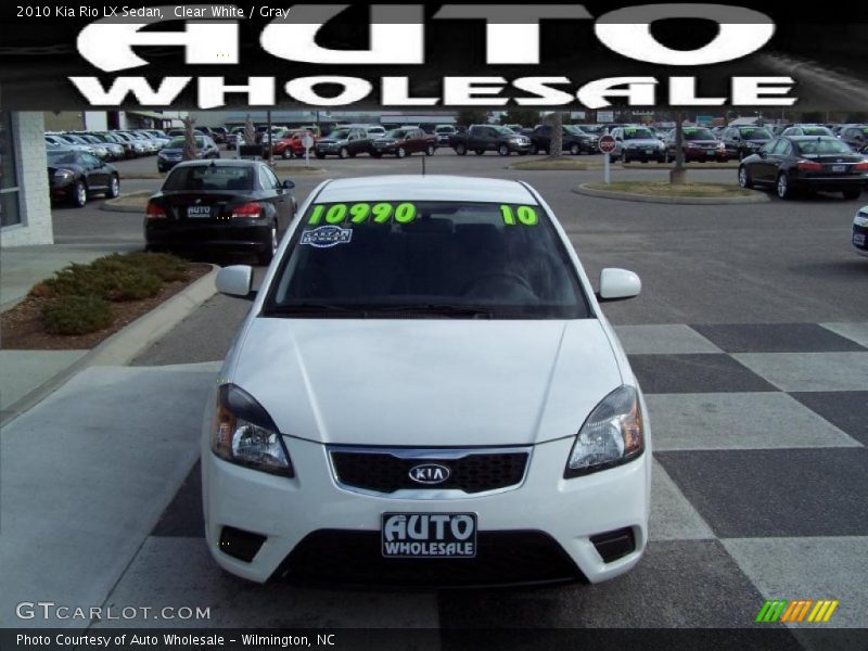 Clear White / Gray 2010 Kia Rio LX Sedan