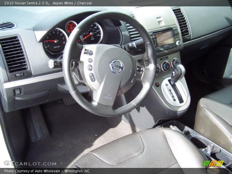 Aspen White / Charcoal 2010 Nissan Sentra 2.0 SL