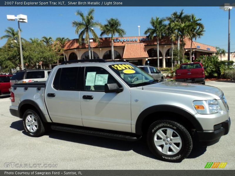 Silver Birch Metallic / Light Stone 2007 Ford Explorer Sport Trac XLT