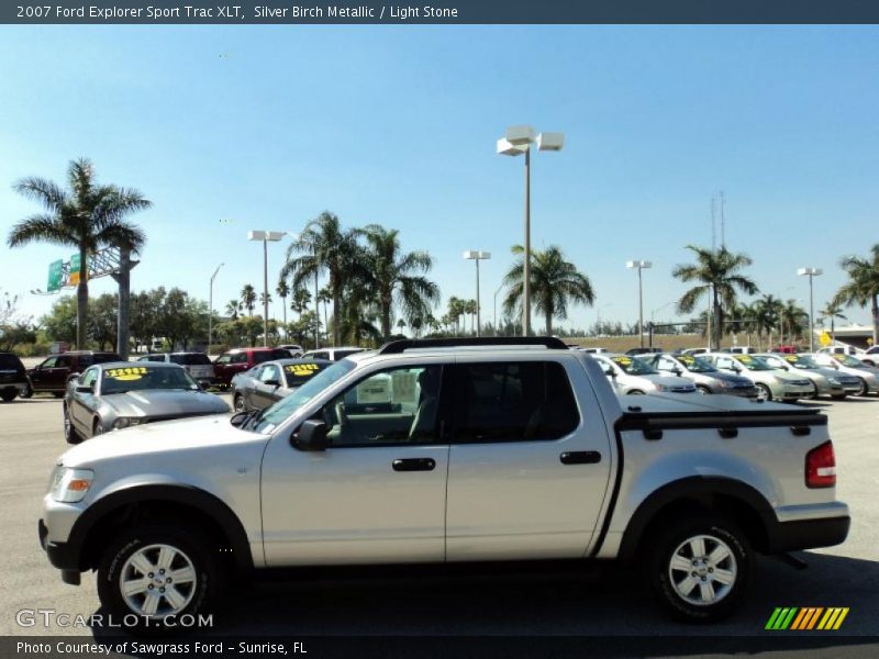 Silver Birch Metallic / Light Stone 2007 Ford Explorer Sport Trac XLT