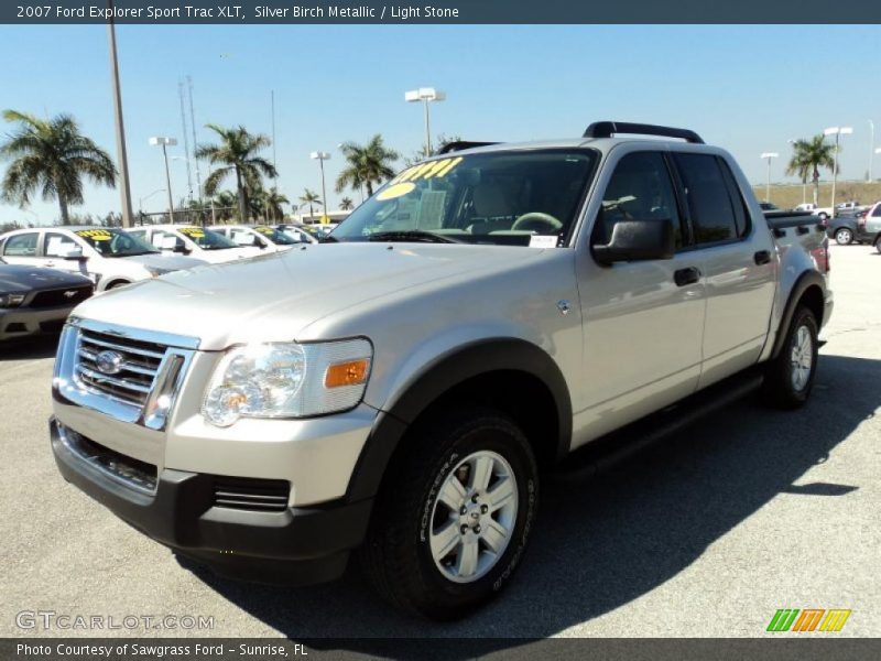 Silver Birch Metallic / Light Stone 2007 Ford Explorer Sport Trac XLT